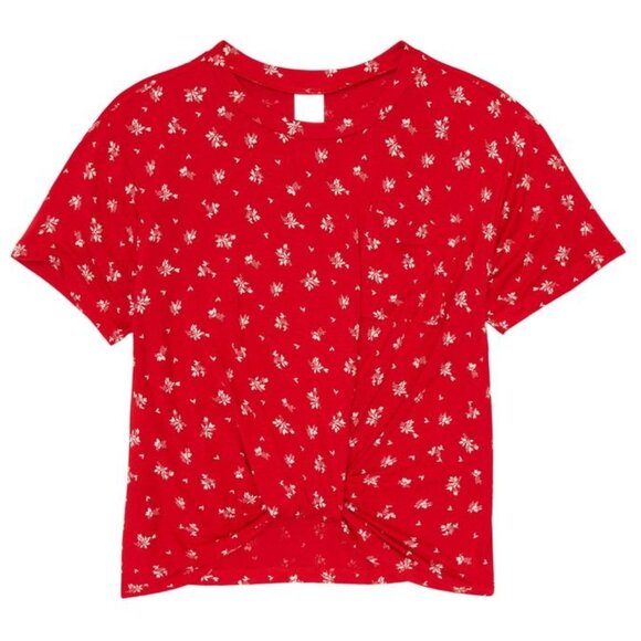 🆕 Nordstrom Kids' "Red Lychee Desert Ditsy" Knot Front T-Shirt - Picture 1 of 6